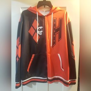 Harley Quinn Zip Up Hoodie Size Large
